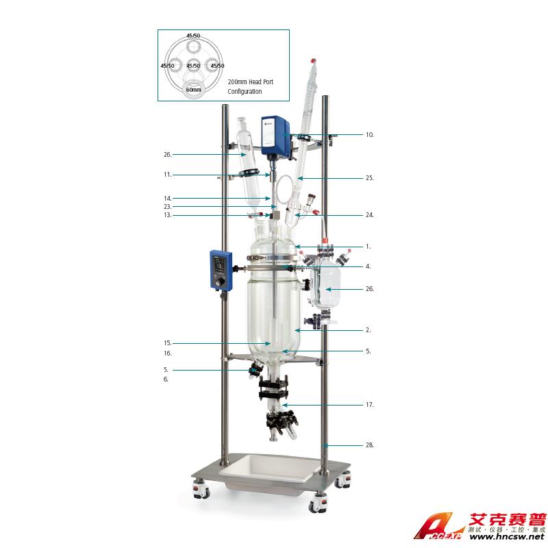 JULABO優(yōu)萊博 100L玻璃夾套反應(yīng)釜，JRS-1503-06